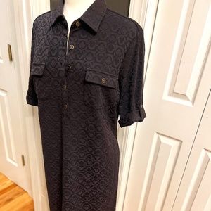 J. McLaughlin Black Dress. Yolanda Dress Posh Cheetah Jacquard. Sz Large.